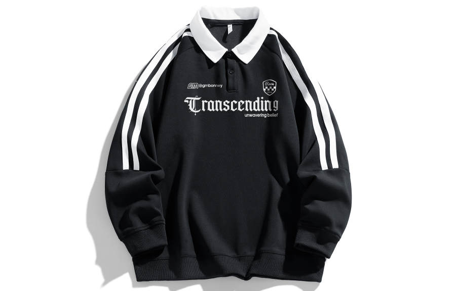 G.M BONNEY Sweatshirts Unisex Polo Collar Moderate Regular