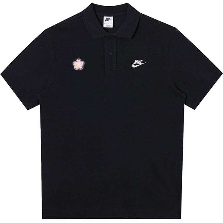 Nike Nike Polo Shirts Unisex Black Polo Collar Moderate Straight Fit