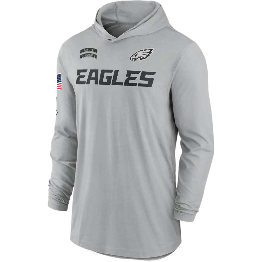 Nike Nike Philadelphia Eagles Salute To Service Edge Mascot Lockup Men's Nike Dri FIT Nfl Long Sleeve Hooded Top