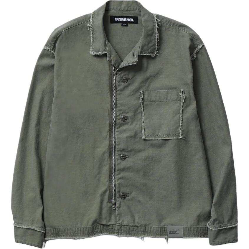 NEIGHBORHOOD Untrimmed Zip Long Sleeve Shirt