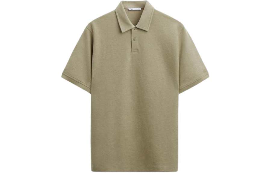 ZARA Polo Shirts Men's Tan Polo Collar Moderate Other