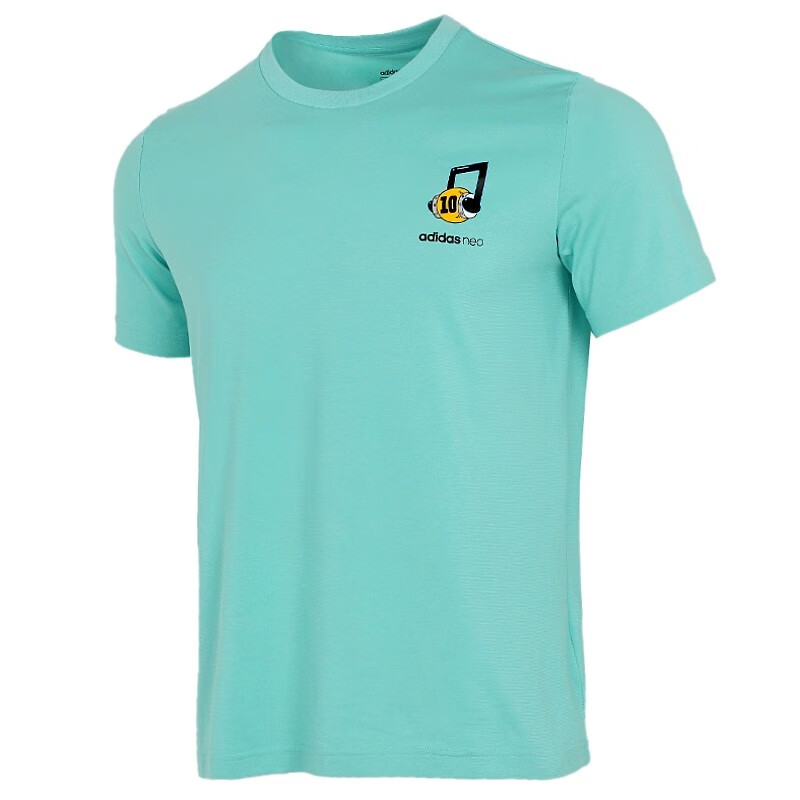 Adidas Adidas T Shirts Men's Green Crew Neck Moderate Straight Fit