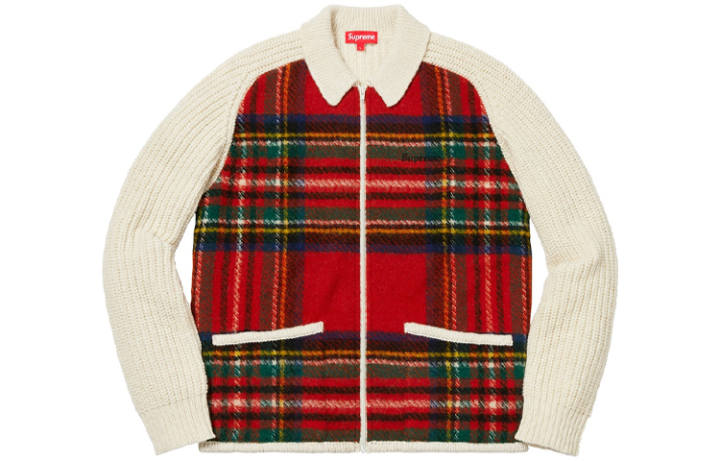 Supreme Supreme Plaid Front Zip Sweater