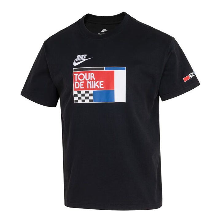 Nike Nike T Shirts Men's Black Crew Neck Moderate Straight Fit