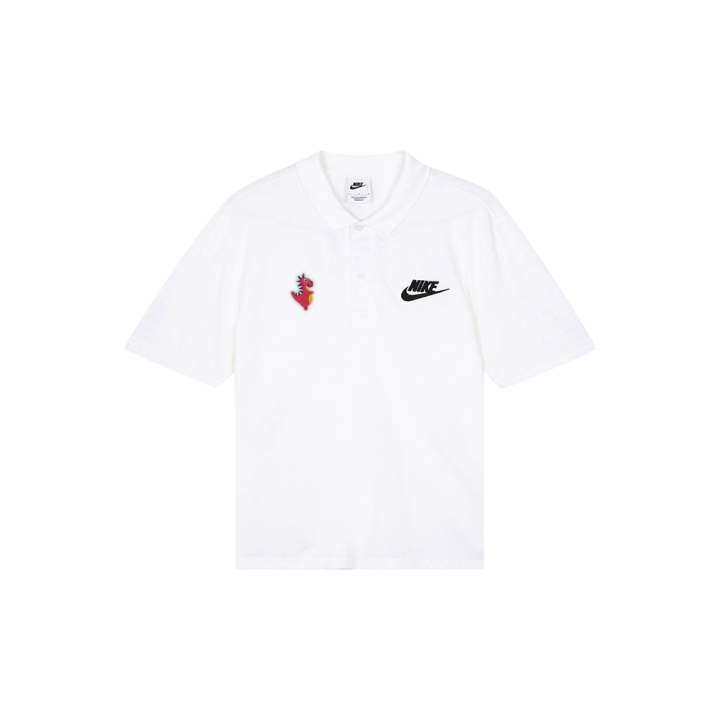 Nike Nike Polo Shirts Men's White Polo Collar Moderate Straight Fit