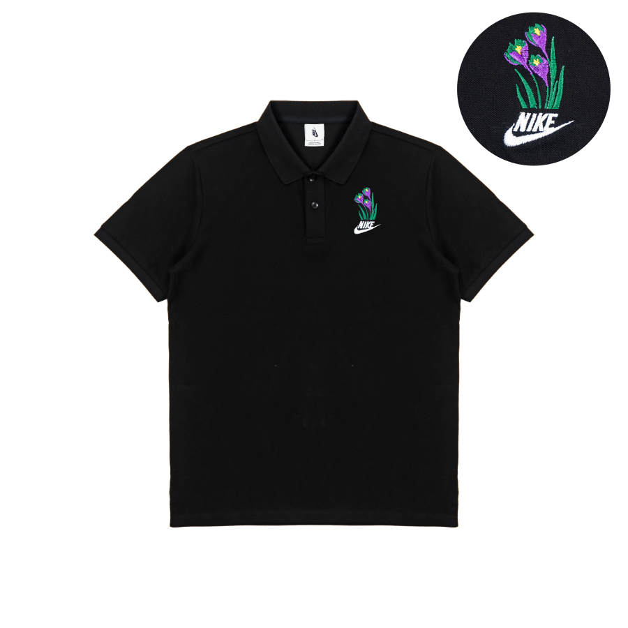 Nike Nike Polo Shirts Unisex Black Polo Collar Moderate Straight Fit