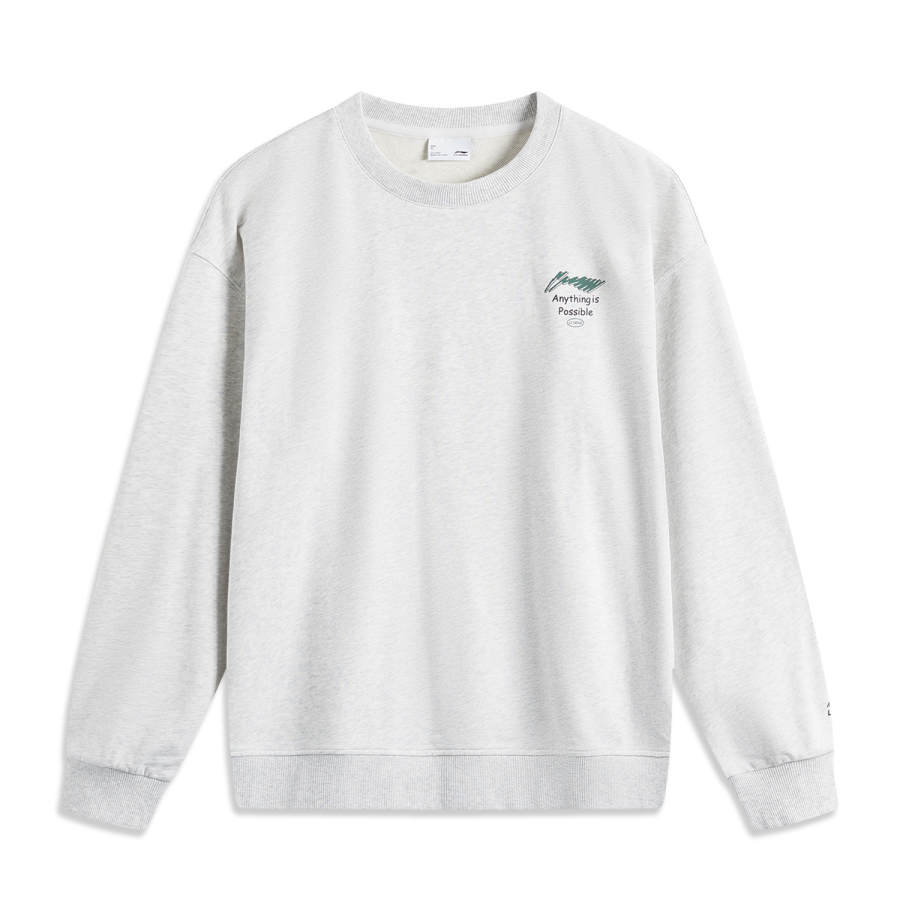 Li-Ning Li Ning Sports Fashion Collection Sweatshirt Unisex Heather Gray Deep Antarctic Gray