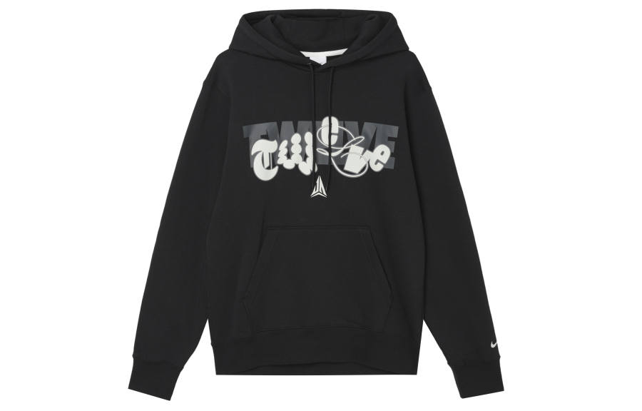 Nike Nike Club Letter Print Fleece Lined Hooded Fashion Sweatshirt Men's Black