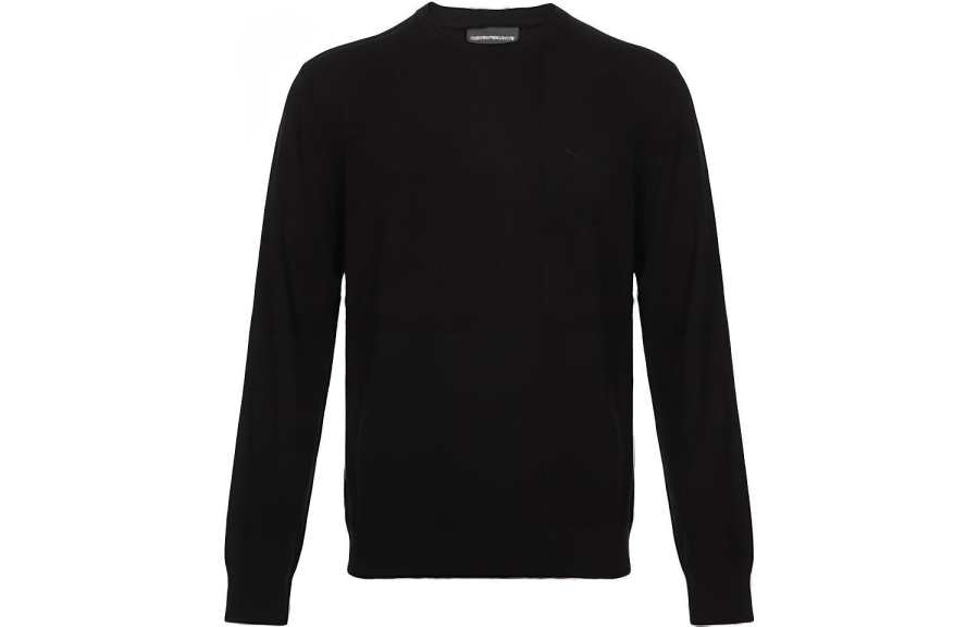 EMPORIO ARMANI Sweaters Men's Black Crew Neck Moderate Other