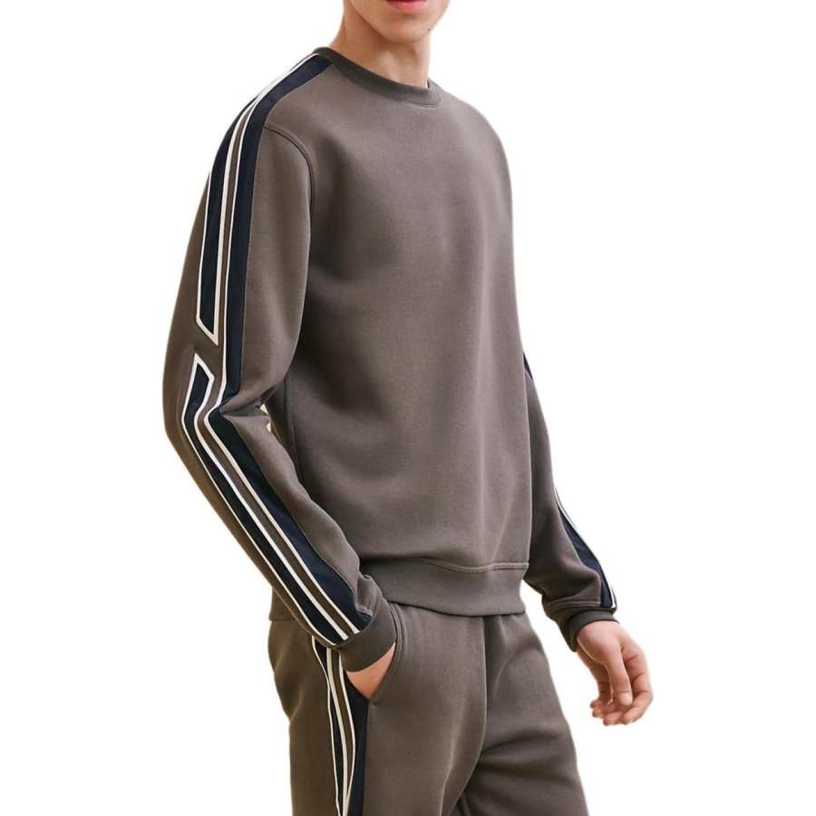 HERMES HERMES Sweatshirts Men's Gray Crew Neck Moderate Regular