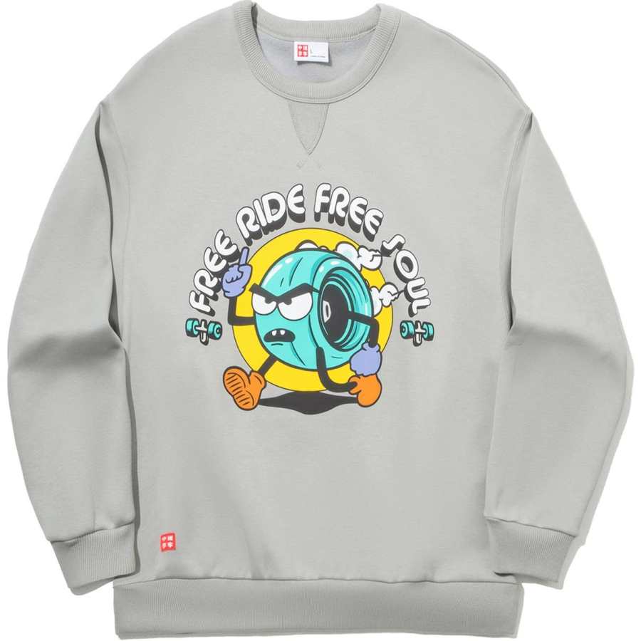 Li-Ning Li Ning Print Letter Crew Neck Comfortable And Breathable Fleece Lined Thermal Loose Fit Sweatshirt Unisex