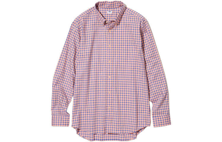 UNIQLO Shirts Unisex Peach Pink Pointed Collar Moderate Other