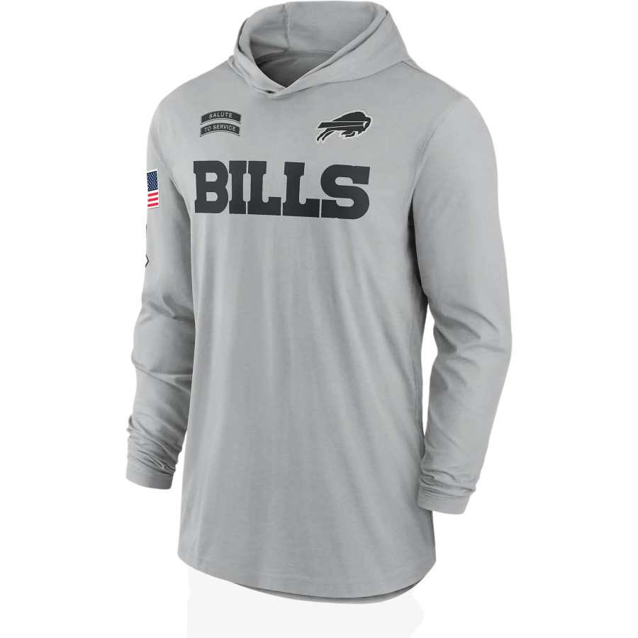 Nike Nike Buffalo Bills Salute To Service Edge Mascot Lockup Men's Nike Dri FIT Nfl Long Sleeve Hooded Top