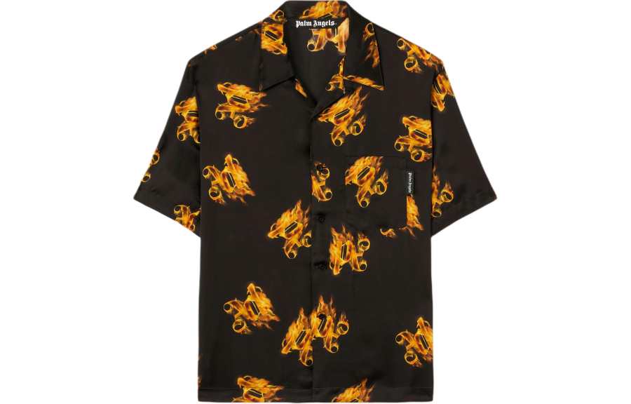 Palm Angels Burning monogram-print shirt