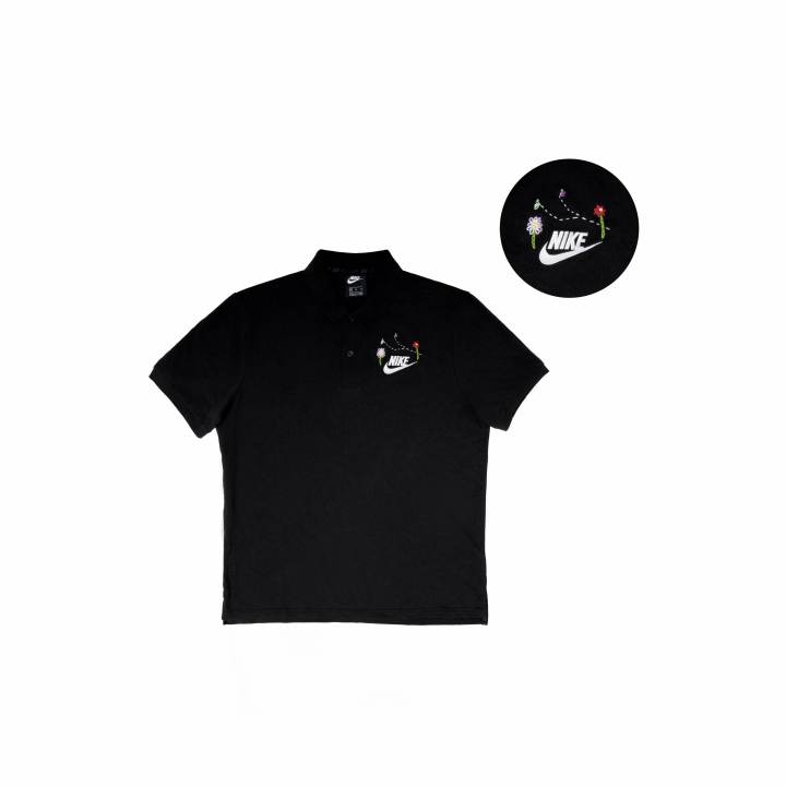 Nike Nike Polo Shirts Unisex Black Polo Collar Moderate Straight Fit