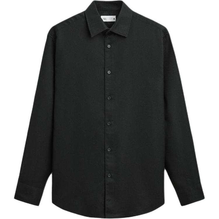 ZARA Shirts Men's Black Lapel Moderate Other