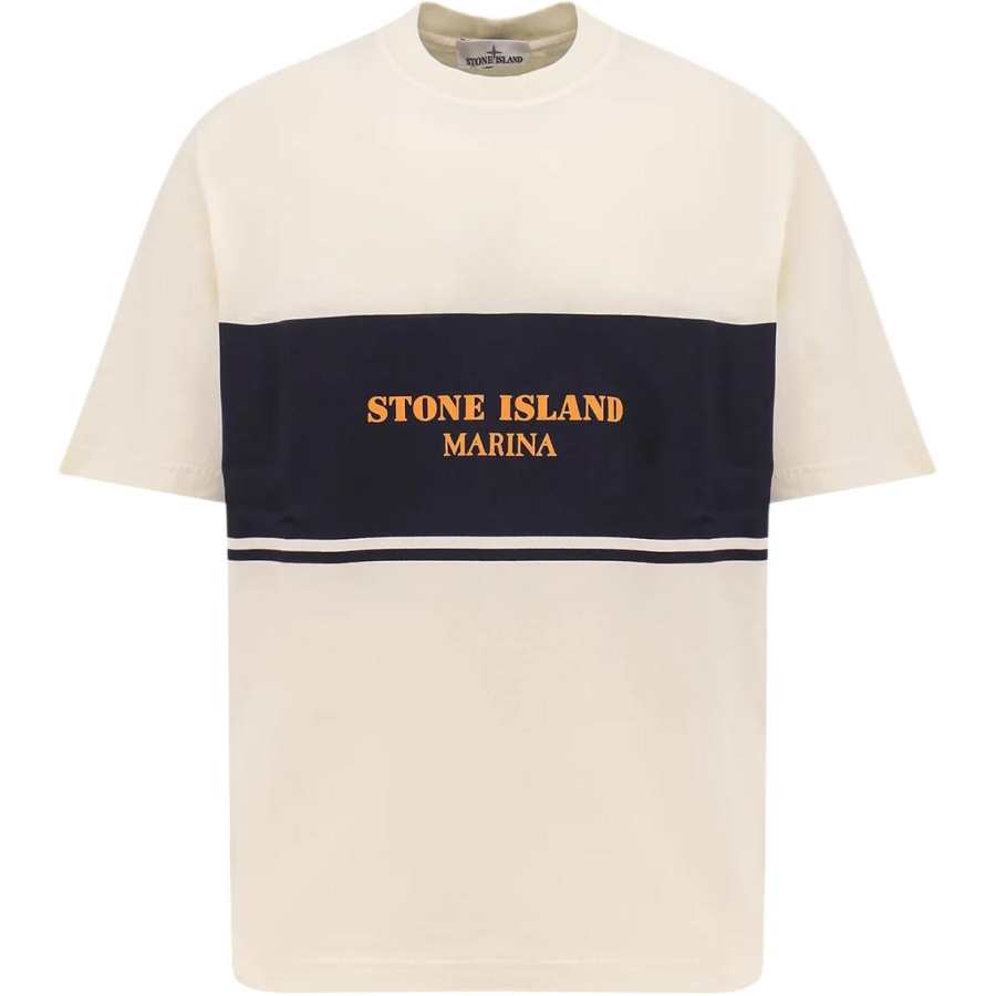 STONE ISLAND Logo print T shirt