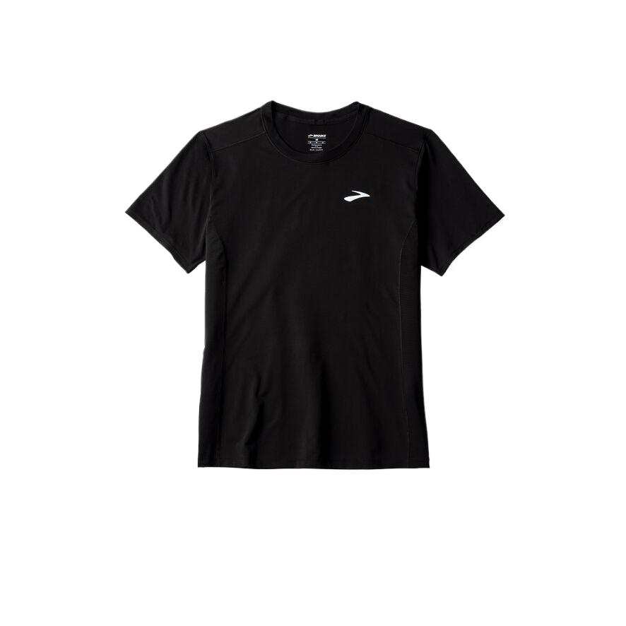 Brooks T Shirts Men's Black Crew Neck Moderate Straight Fit
