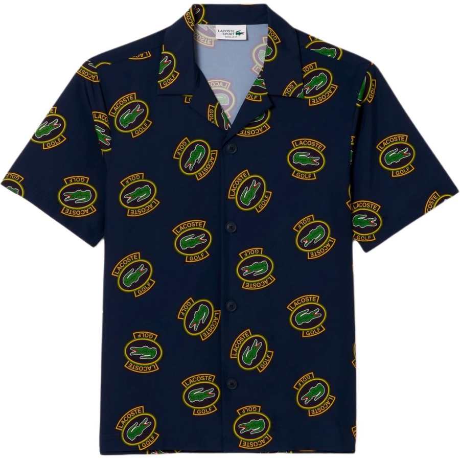 LACOSTE LACOSTE Logo-print Camp-collar Shirt