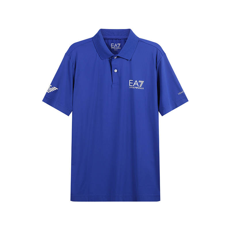 EMPORIO ARMANI EA7 SS24 Polo Shirt Men's Royal Blue