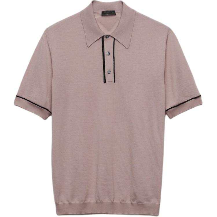 PRADA Polo Shirts Men's Pink Polo Collar Moderate Other