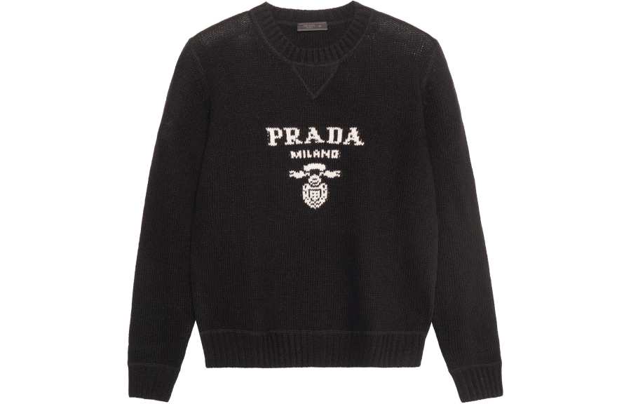 PRADA Prada logo intarsia wool-cashmere jumper