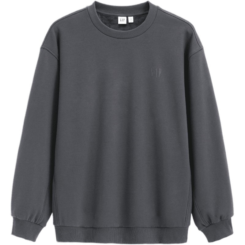 GAP Fall Winter Offset Printing Logo Fleece Lined Crew Neck Velvet Lining Casual Top Sweatshirt Unisex