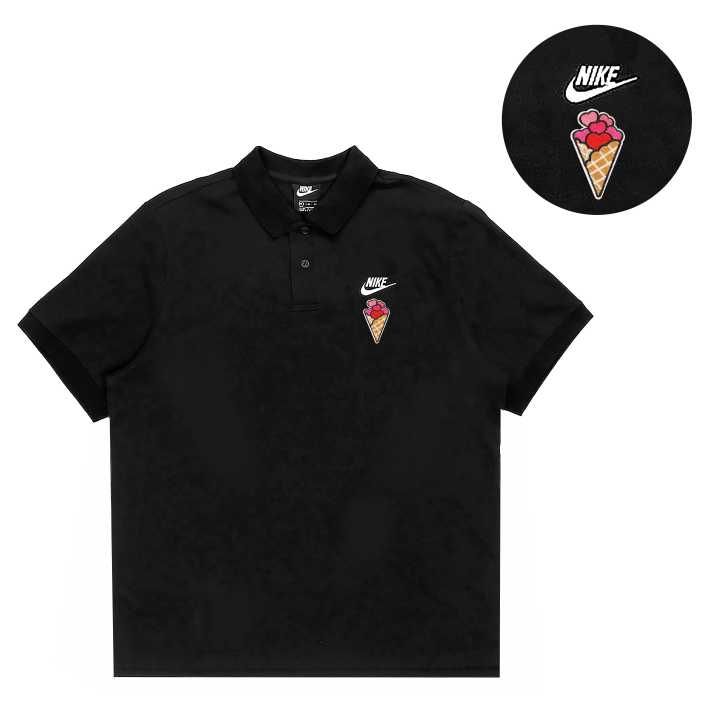 Nike Nike Polo Shirts Unisex Black Polo Collar Moderate Straight Fit