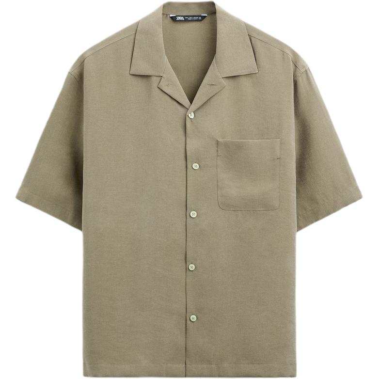 ZARA Shirts Men's Khaki Lapel Moderate Other