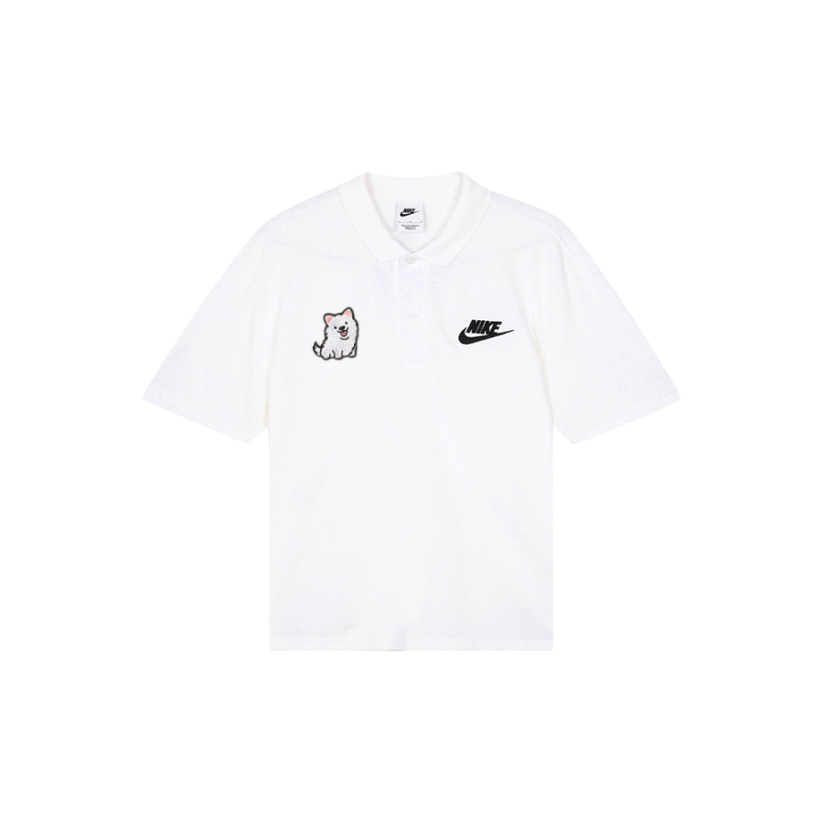 Nike Nike Polo Shirts Men's White Polo Collar Moderate Straight Fit