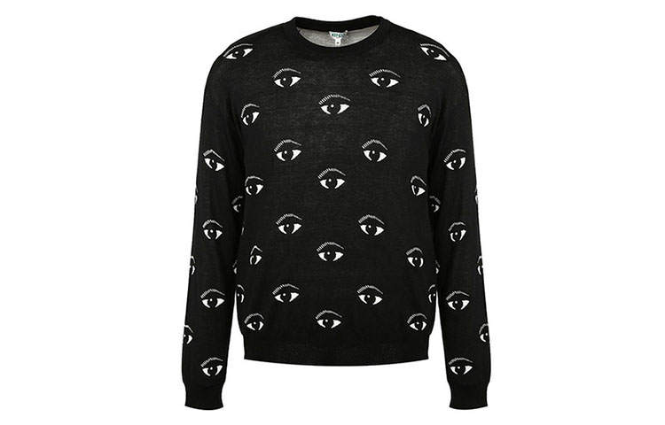 KENZO Sweaters Men's Black Crew Neck Thickened Other