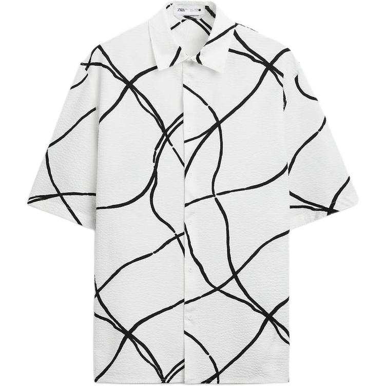 ZARA Shirts Men's Print Lapel Moderate Other