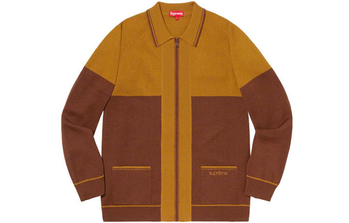 Supreme Supreme Color Blocked Zip Up Sweater