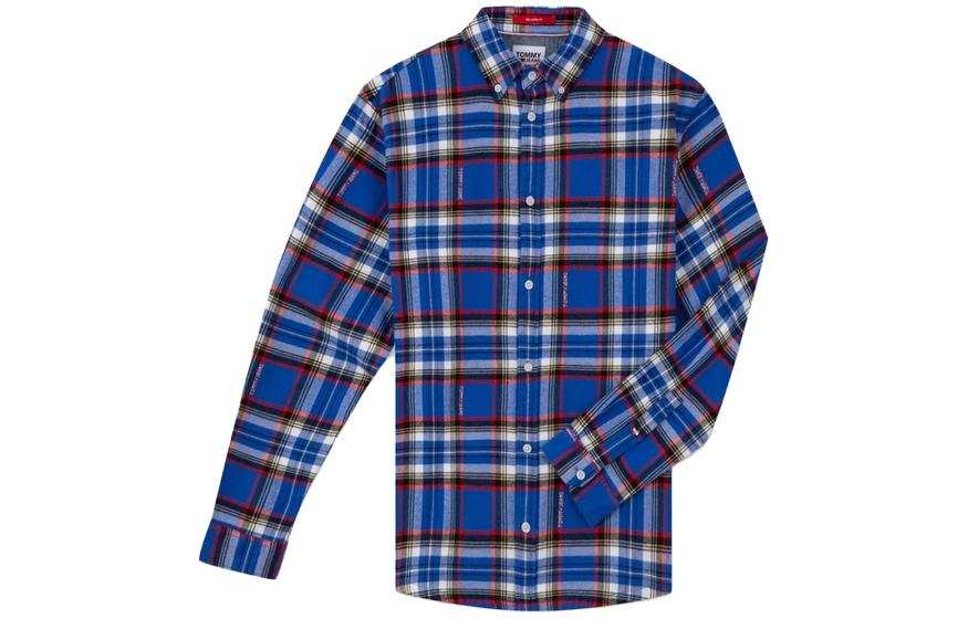Tommy Hilfiger Long Sleeved Shirt Men's Blue White Plaid
