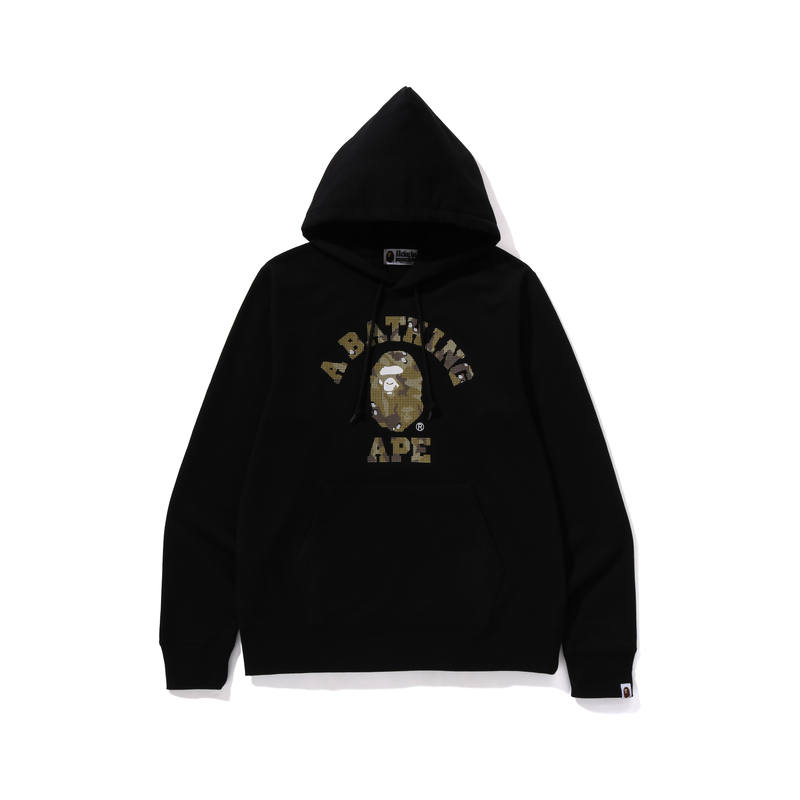A BATHING APE Bape Bitmap College Pullover Hoodie