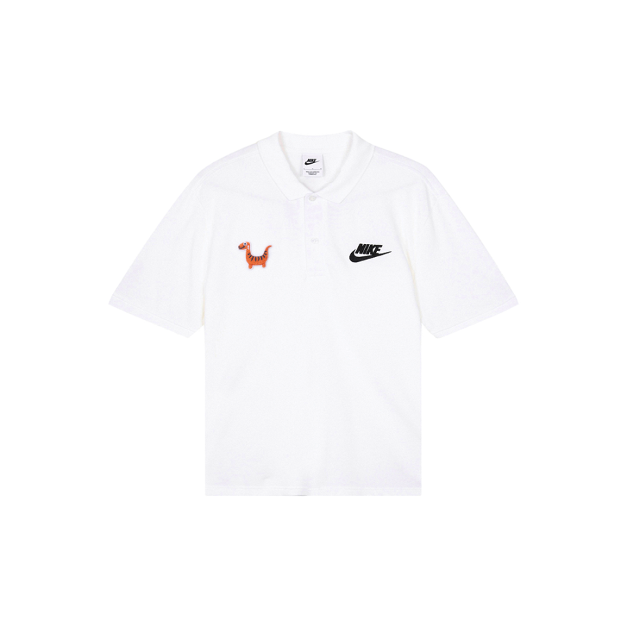Nike Nike Polo Shirts Men's White Polo Collar Moderate Straight Fit