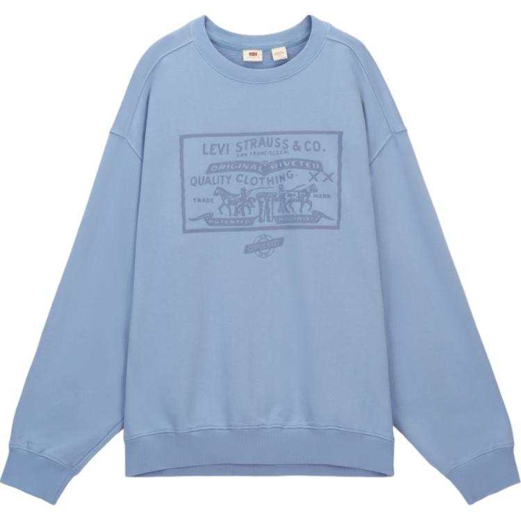Levis Sweatshirts Men's Blue Crew Neck Moderate