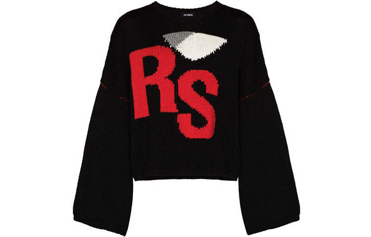 RAF SIMONS Sweaters Men's Black Crew Neck Moderate Other