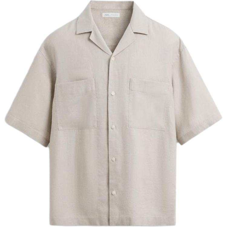 ZARA ZARA Shirts Men's Beige Lapel Moderate