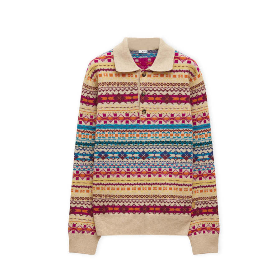 LOEWE LOEWE Anagram Jacquard Polo Jumper