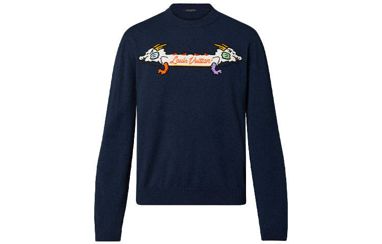 LOUIS VUITTON X Nigo Intarsia Jacquard Graphic Cashmere Crewneck