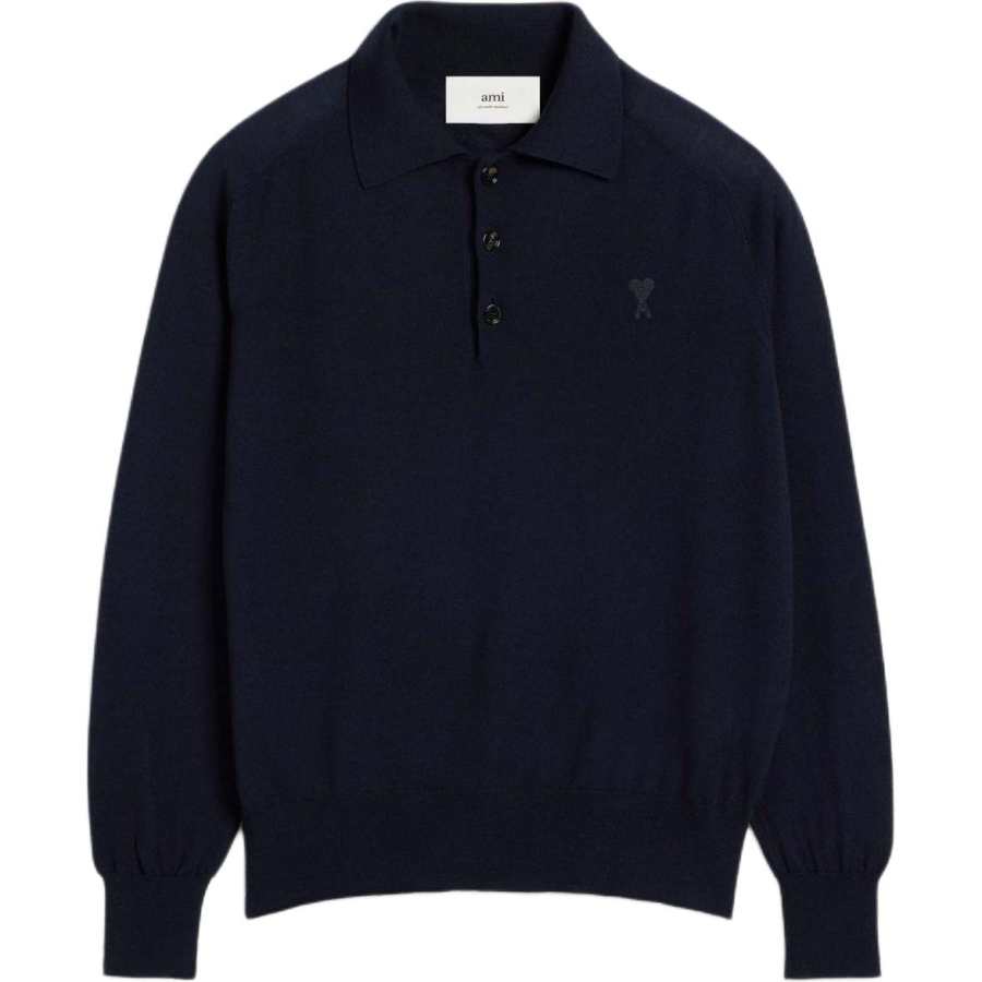 AMIPARIS Paris Ami De Coeur Knitted Polo Shirt