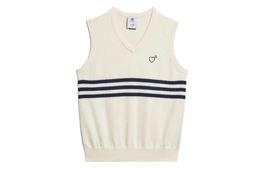 Adidas Originals X HUMAN MADE Tank Tops Men's White V Neck Moderate