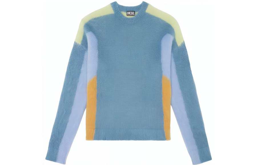DIESEL DIESEL Sweaters Men's Blue Crew Neck Moderate Base Layer