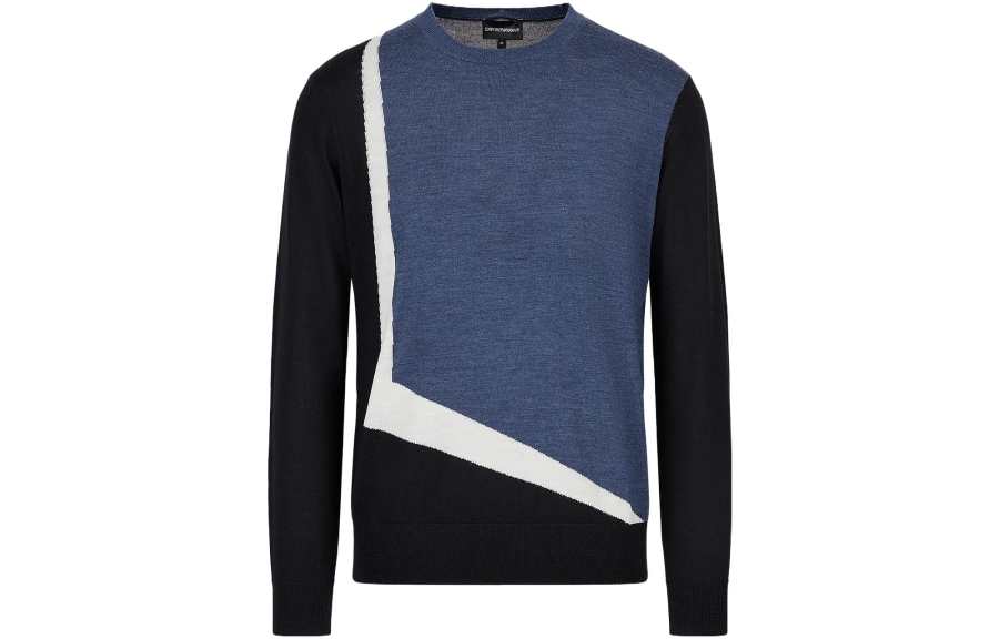 EMPORIO ARMANI Sweaters Men's Blue Crew Neck Moderate Other