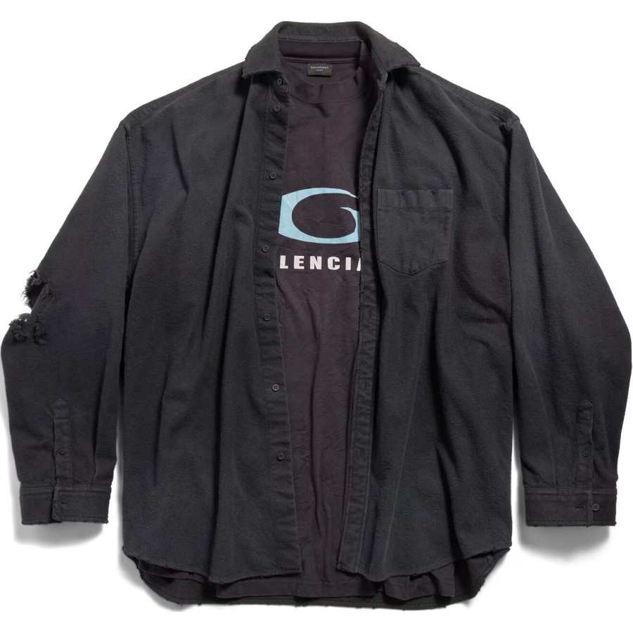 Balenciaga Loop Sports Icon Destroyed Layered Shirt