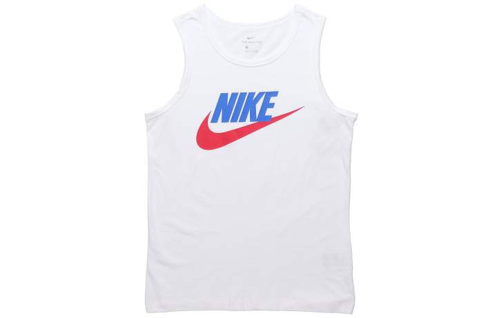 Nike Nike Tank Tops Men's White Crew Neck Moderate Straight Fit