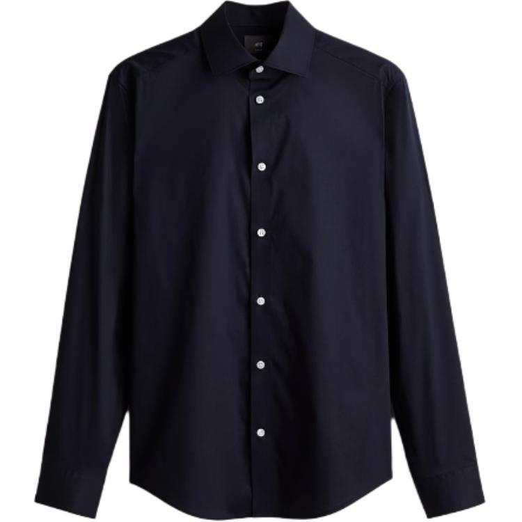H&M H&M Shirts Men's Marine Blue Lapel Moderate Other
