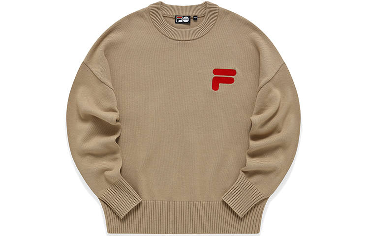 FILA FUSION Knitwear Unisex Khaki Crew Neck Moderate Other