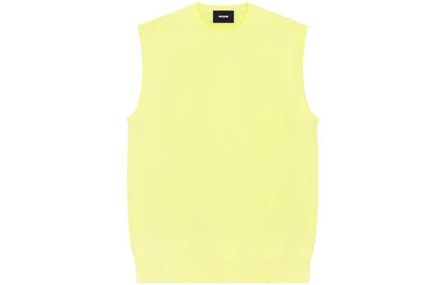 WE11DONE SS23 Tank Tops Unisex Yellow Crew Neck Straight Fit
